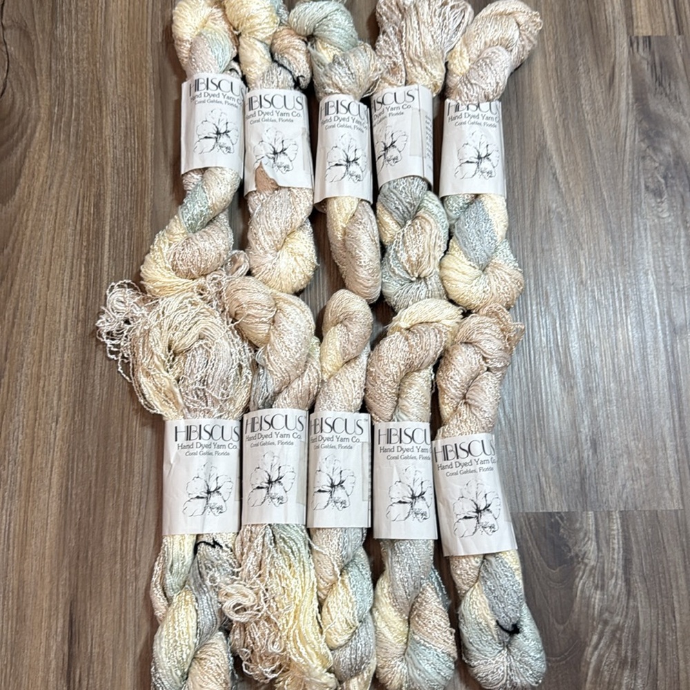 Hibiscus Hand Dyed Yarn Co Color No 132 Cotton Rayon Skeins 80s Boutique Dyer